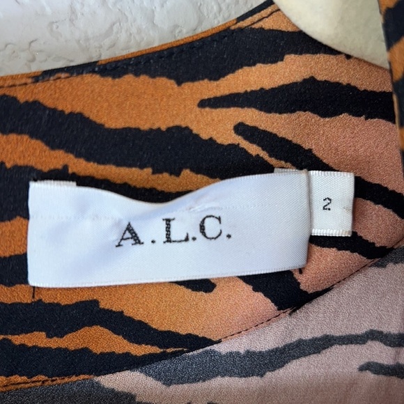 A.L.C. Brinkley Leopard Animal Print Fit And Flare Silk Mini Dress Size 2 - Picture 10 of 12